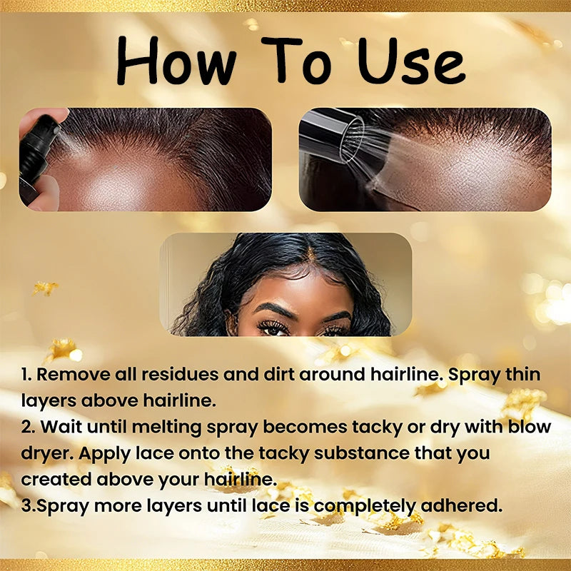 Lace Melting & Holding Spray Glue-Less Hair Adhesive For Wigs,Lace tint spray Wig Spray,Sweatproof Strong Natural Finishing Hold