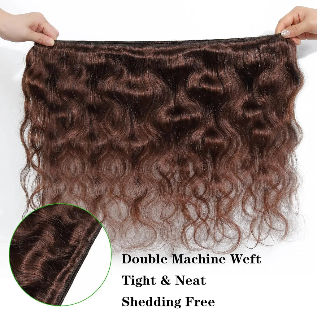 Bundles with Closure Body Wave Bundles Human Hair With 4x4 Lace Closure Brown Blonde Colored 3/4 Bundles Hair Remy For Women