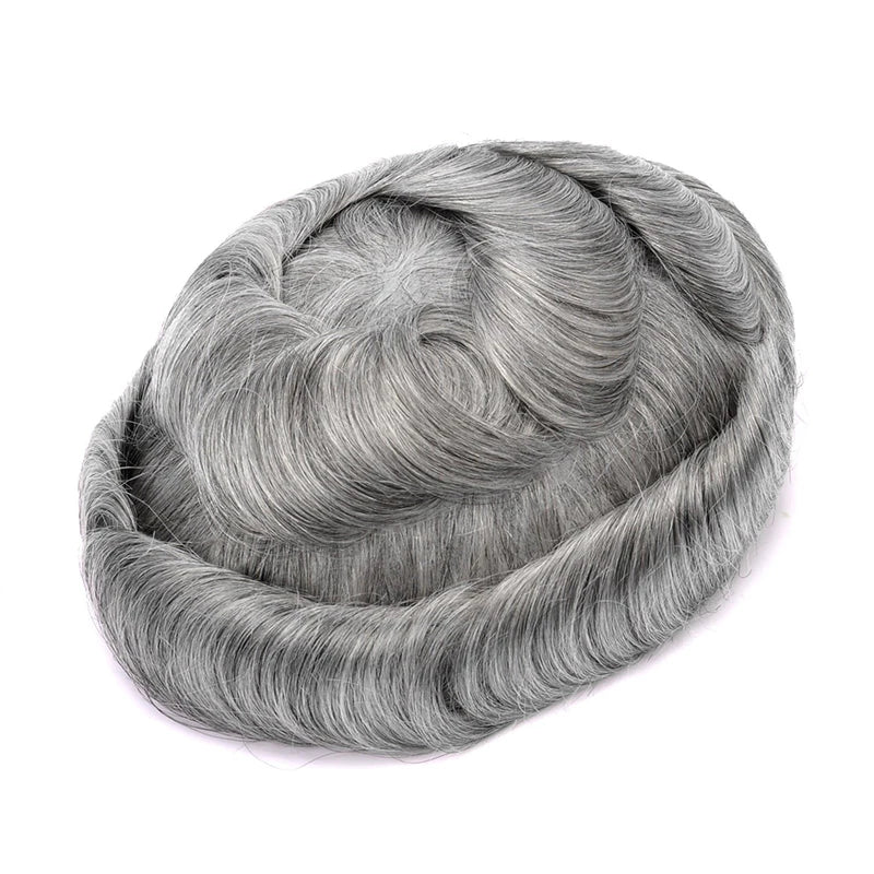 Topunique Full Swiss Lace 90% Light to Medium Light Men Toupee Capillary Prothesis Hair Piece For Men Hair Replacement System