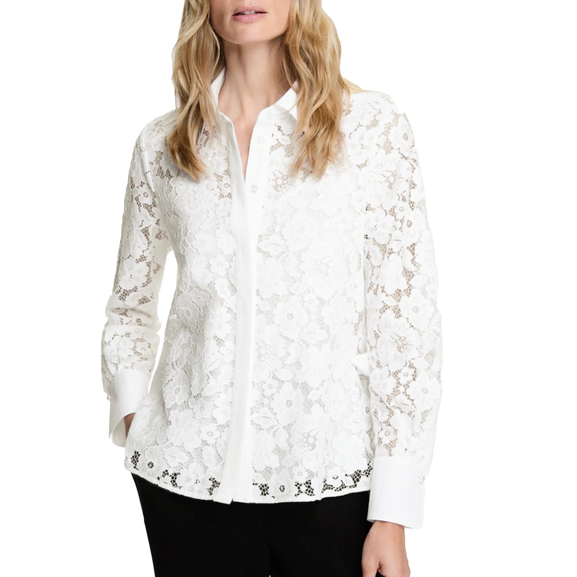 CHCH Shirt Fashion Women Blusas Mujer Office Lady Elegant Blouse Spring Hollow Out Lace V Neck Button Female Clothing