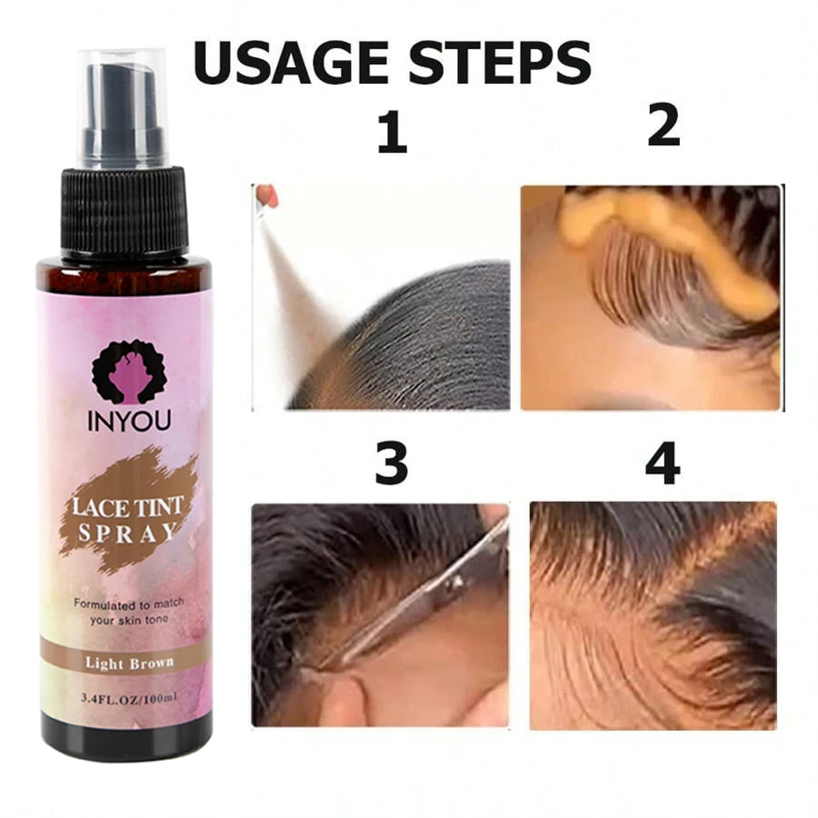 6Pcs Lace Wig Glue Kit with Lace Tint Spray Wig Installation Tool Set Includes Hair Wax Stick Lace Adhesive And Glue Remover