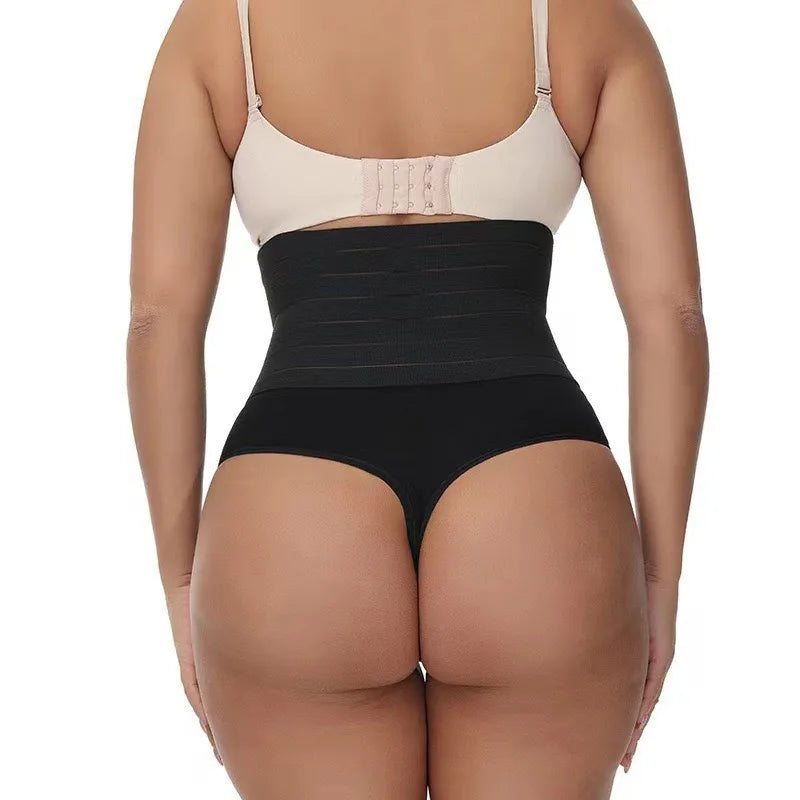 2Pcs High Waist Butt Lifter Women Thong Shaper Tummy Control Panties Shaping Underwear Waist Trainer Pulling Briefs Shapewear