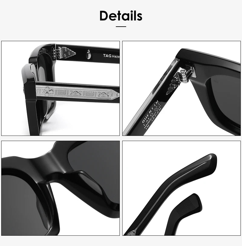 2025 new luxury Brand vintage Quentin Sun glasses Men Women Sunglass Driving Sunglasses Fashion Male Acetate UV400 eyeglasses