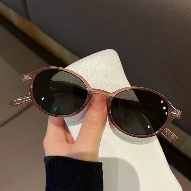 New Vintage Oval Sunglasses Women Men Luxury Brand Small Rectangle Sun Glasses Female Small Ellipse Eyewear Oculos De Sol