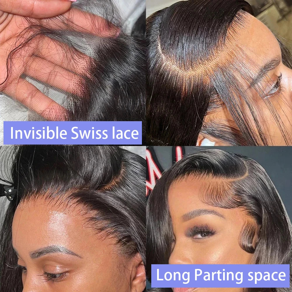 Vietnamese Bone Straight Bob Human Hair Short Wig Hair 13x4 Lace Frontal Bob Wig 100% Human Hair Preplucked Wig 12 14 inch 200%
