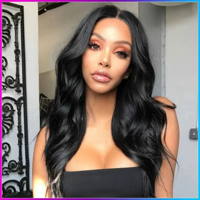 Synthetic Long  Wavy Wig for Women Middle Part Curly Natural Looking Heat Resistant Fiber for Daily