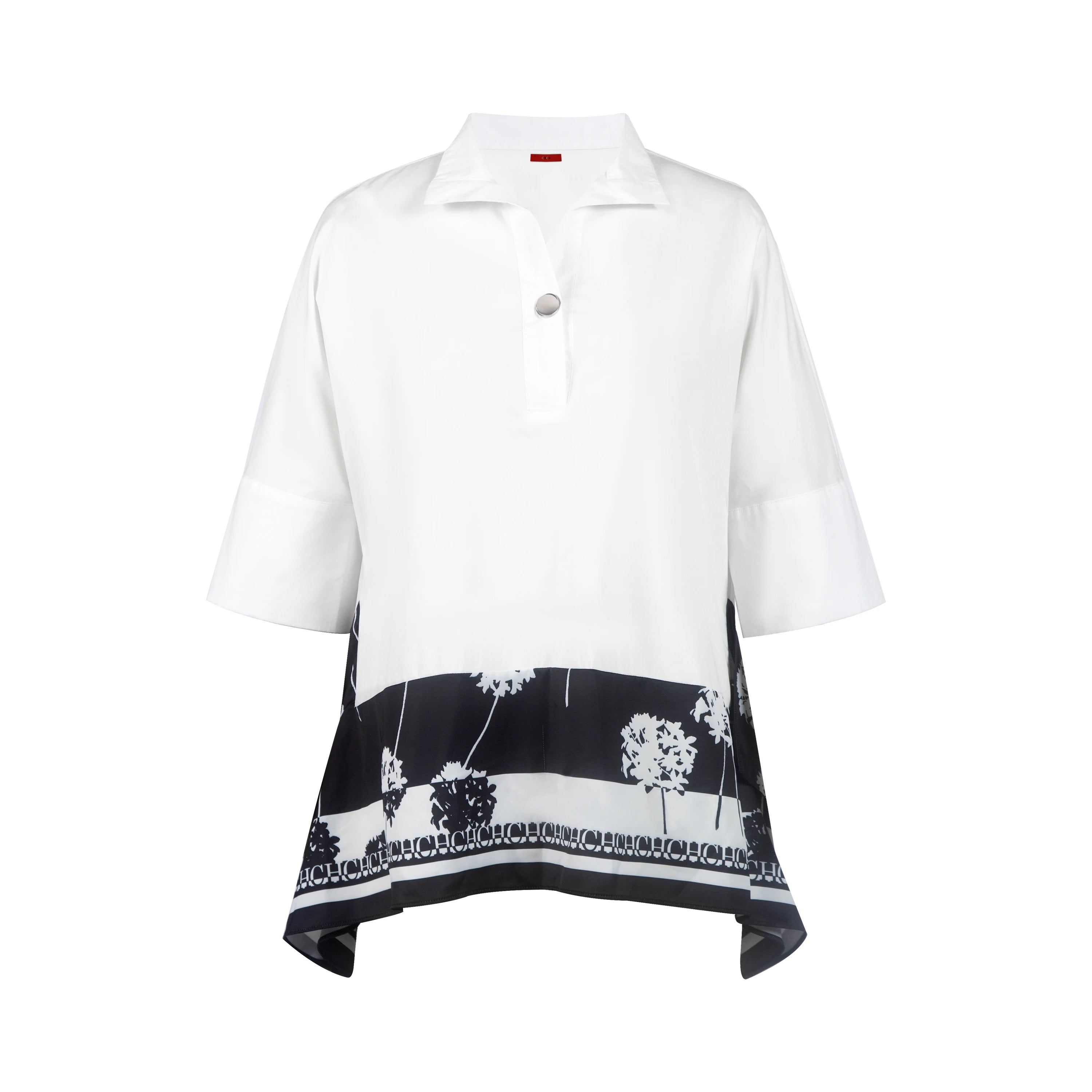 CHCH Pullover Women Blouse Lapel Three-Quarters Sleeve Tops Loose Soft Comfortable Pactwork Fashion Irregular Female Shirts