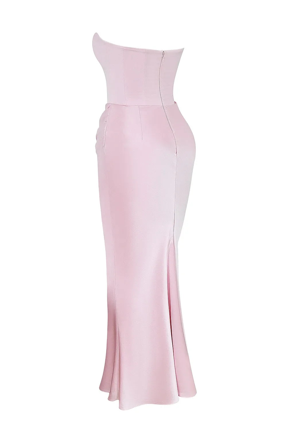 Mingmingxi 2025 Women's Evening Dress Strapless Pink Prom Party Dresses Sexy Satin Long Corset Dress Elegant Maxi Gala Dresses