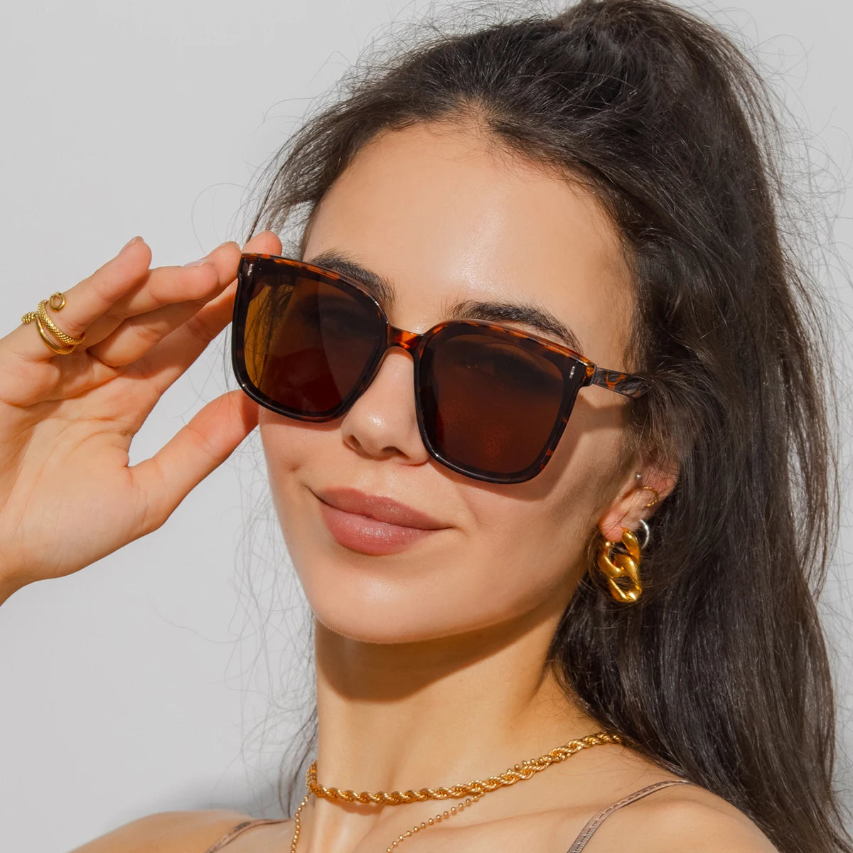 2pcs Polaroized Sunglasses Women Men Trendy Style Polarized Sun Glasses Square Eyeglasses UV400 Protection Streetwear Eyewear