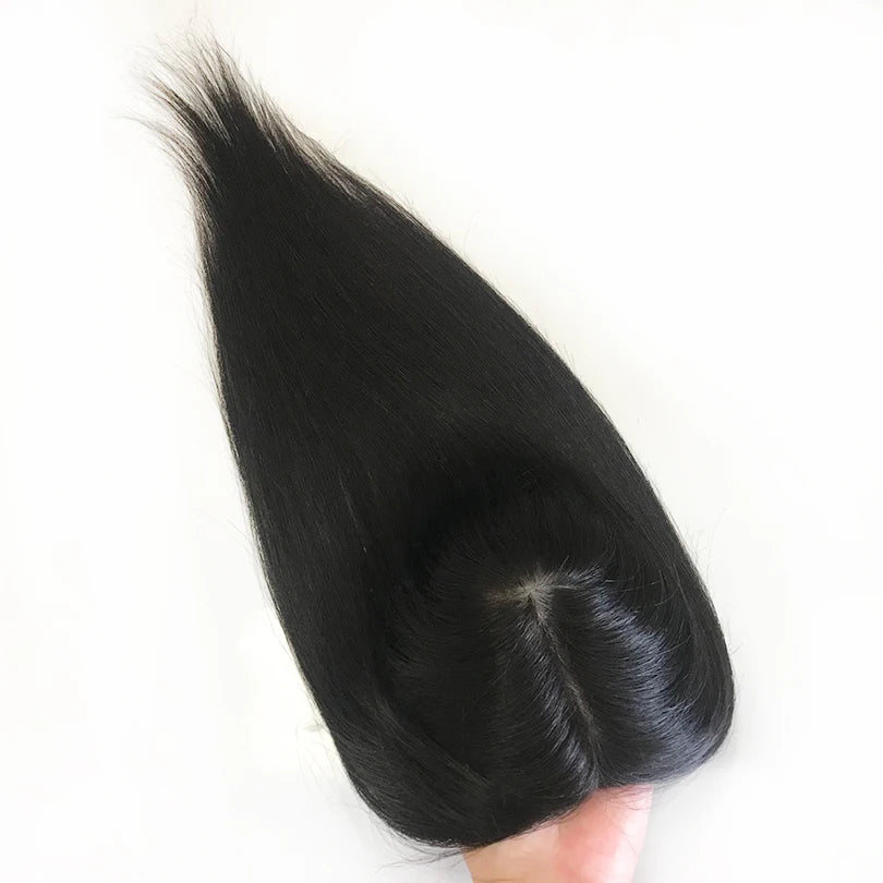 6x6 inch Injected Silk Skin Base Human Hair Women Topper Virgin European Hair Toupee Clips In Hairpiece Natural Scalp Top