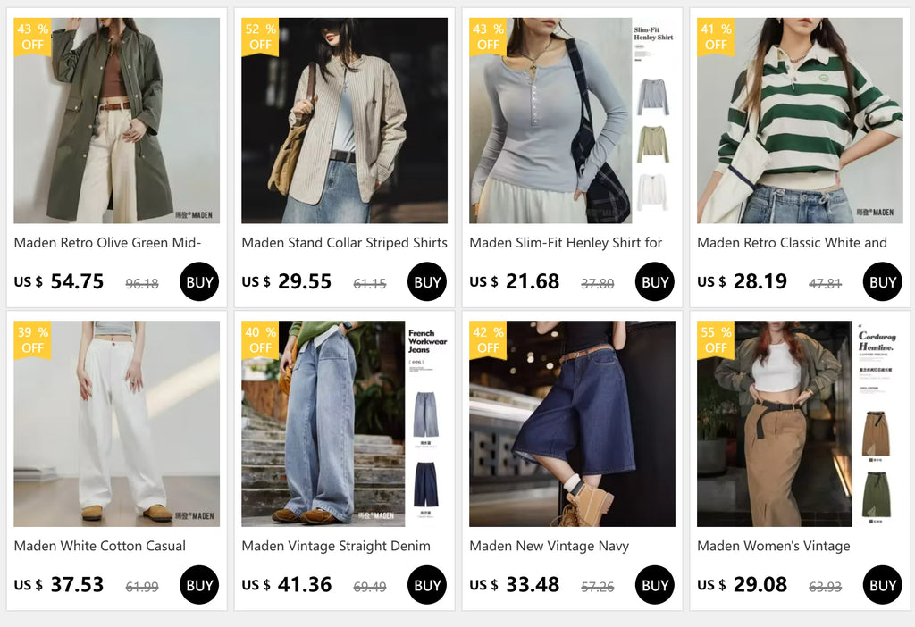 Maden 3/4-sleeved Shirt for Women Loose Blouse Batwing Sleeve Casual Breathable Stand Collar Tops Spring and Summer Blue Shirt