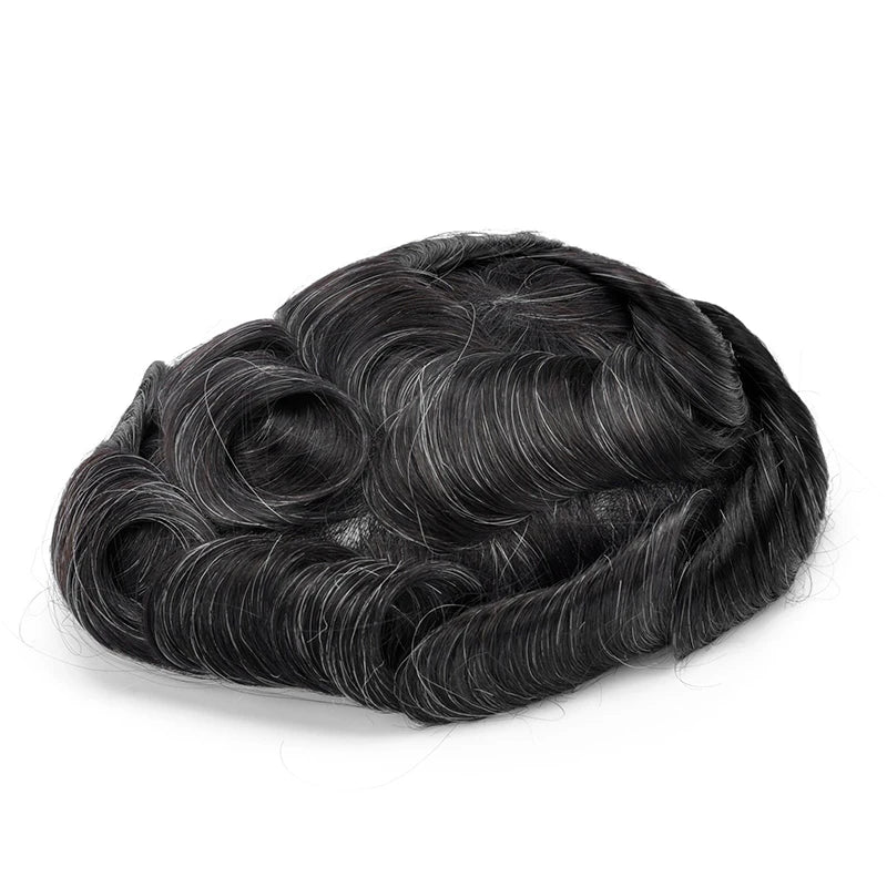 Topunique Full Swiss Lace 90% Light to Medium Light Men Toupee Capillary Prothesis Hair Piece For Men Hair Replacement System
