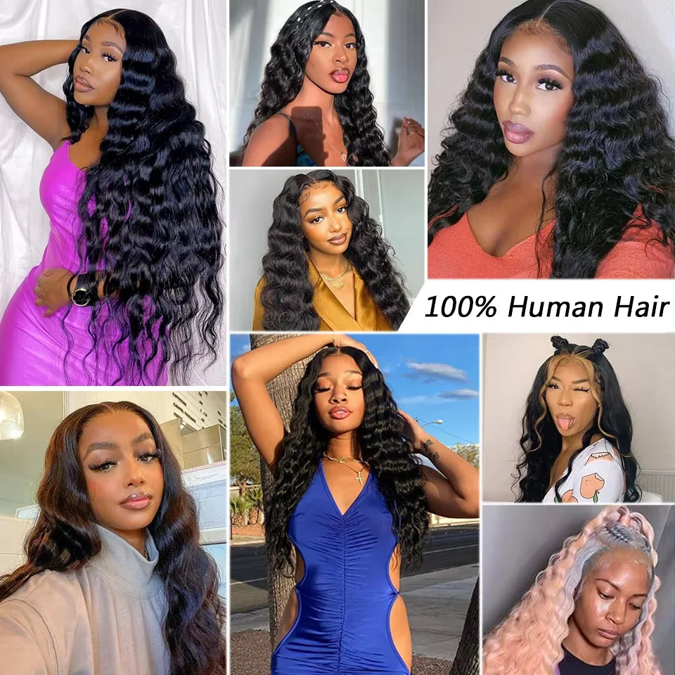 Burmese Curly Deep Wave Human Hair Bundles With 13X4 Frontal Closure Bundle Deals 100% Raw Human Hair Weaving Curly Hair Bundle