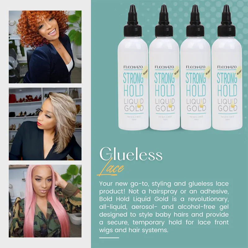 Clear Liquid Gold Lace Wig Glue For Bald Cap Beginner Friendly Strong Hold Lace Adhesive Gel Hair Bond And Wig Cap Easy To Apply