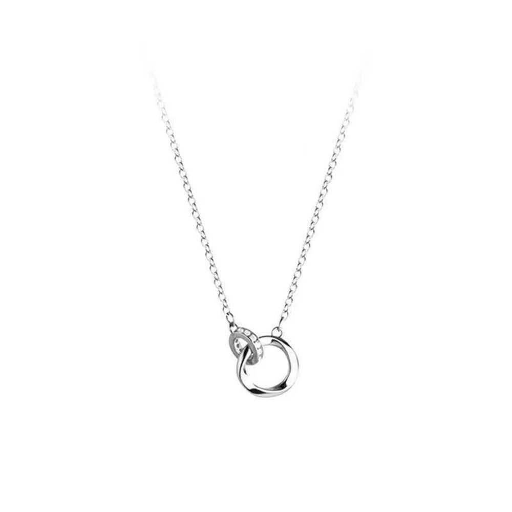 Silver Color Möbius Strip Pendant Necklace Irregular Ring Necklace For Women INS Fashion Jewelry Accessories Dropshipping