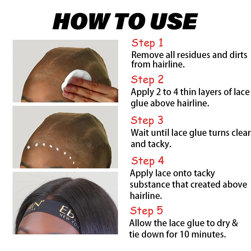 60ml/2fl.oz Waterproof Lace Wig Glue - Strong Hold, Invisible, Quick Dry & Easy Removal - No Odor Adhesive for All Wigs