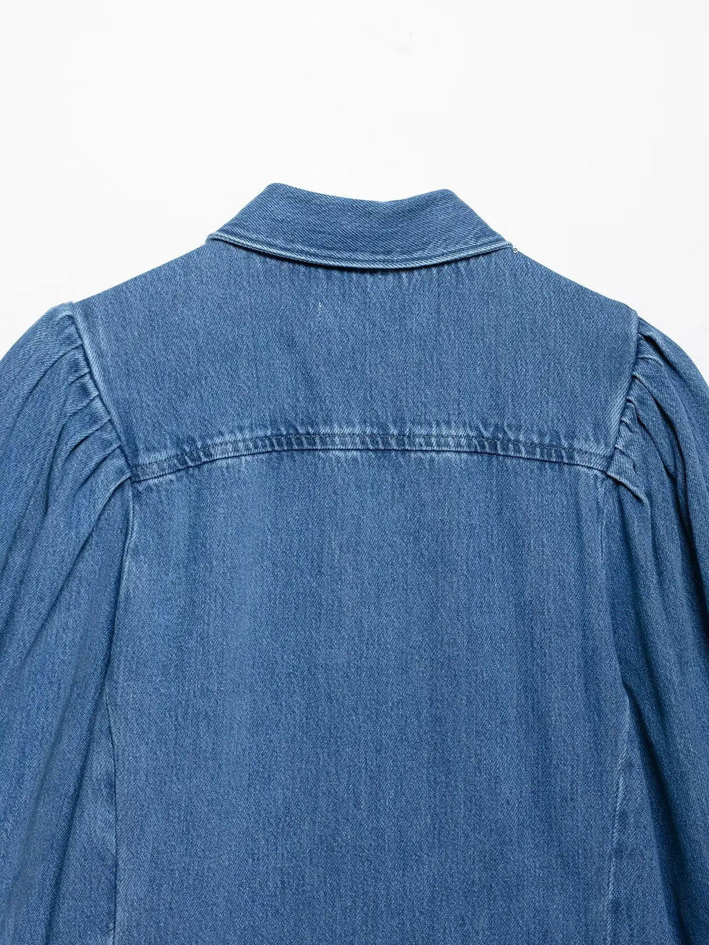 TRAFNLZGMSJ 2025 Spring Summer Casual Women's Denim Blouse Collar Single Breasted Loose Blouse New Fashion Shirts