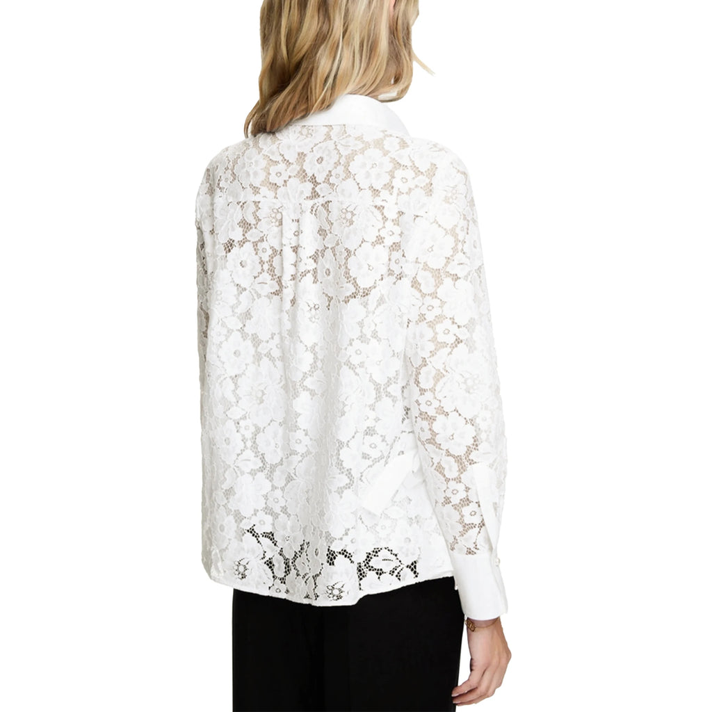 CHCH Shirt Fashion Women Blusas Mujer Office Lady Elegant Blouse Spring Hollow Out Lace V Neck Button Female Clothing