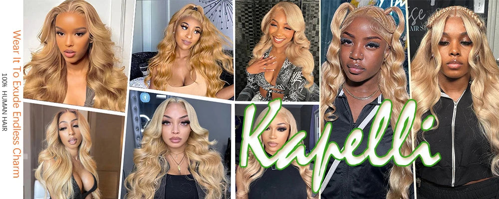 #27 Honey Blonde Human Hair Bundles with Closure Body Wave Bundles Hair With 4x4 Closure Brazilian Hair Weave Bundles Hair Remy
