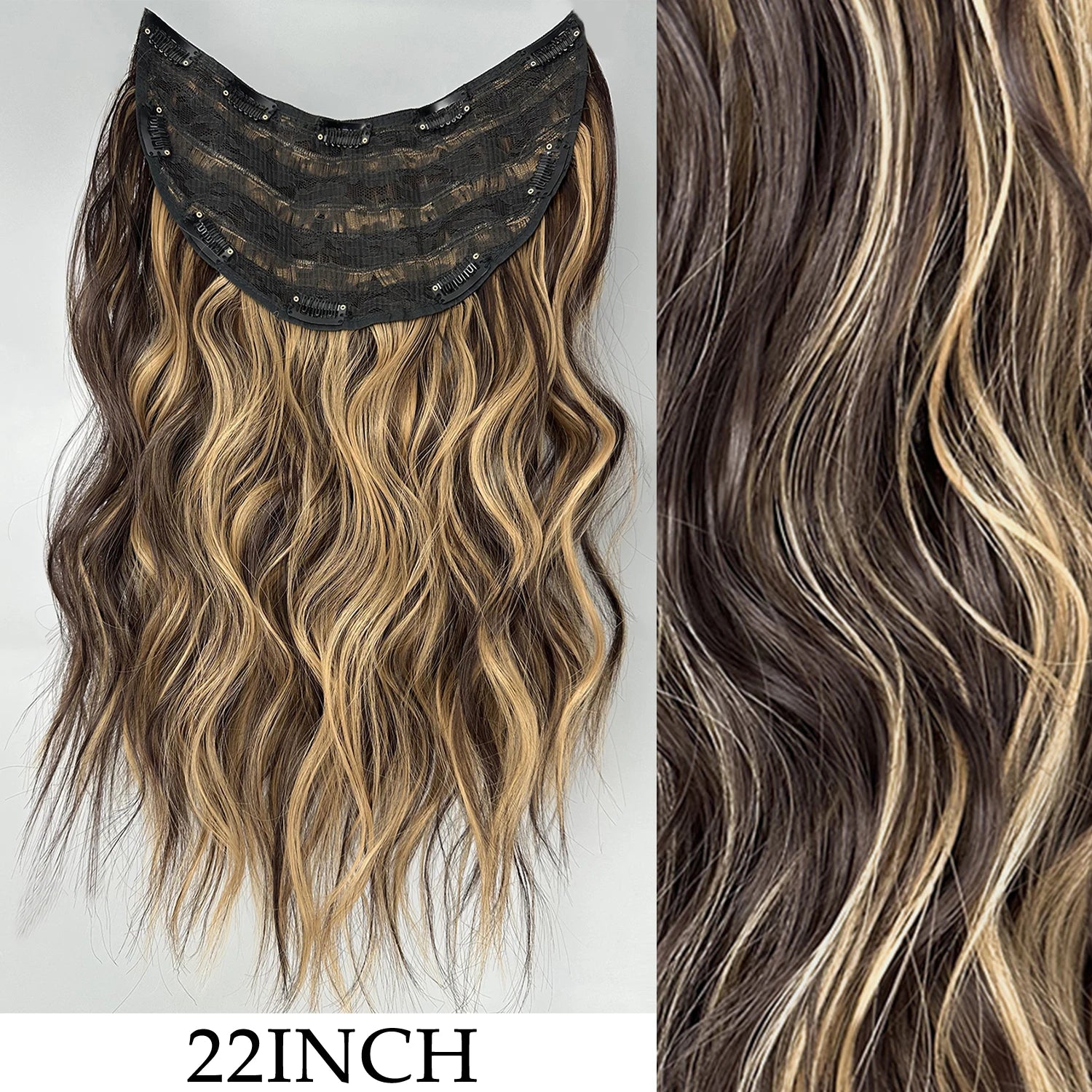 Long Straight Hairstyle 16 Clips 7Pcs/Set Hair Extensions Natural Synthetic Blonde Black Hairpieces Heat Resistant For Women