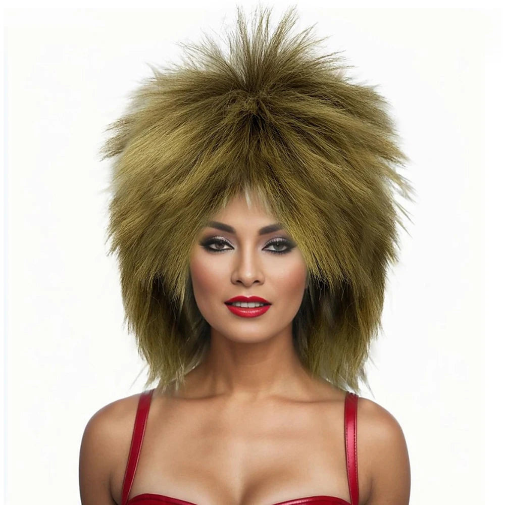 HAIRJOY  Synthetic Hair Women Curly Wig Mullet  Wig  70s 80s Rocker Wig  Layered Wig Cosplay Costume Wigs Women Carnival Wig