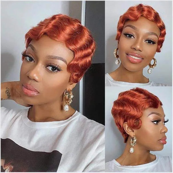 Finger Wave Synthetic Wig Short Mommy Hair Curly Wigs for Black Women Lady Nuna Wig 1920s Cosplay Costume Halloween Party