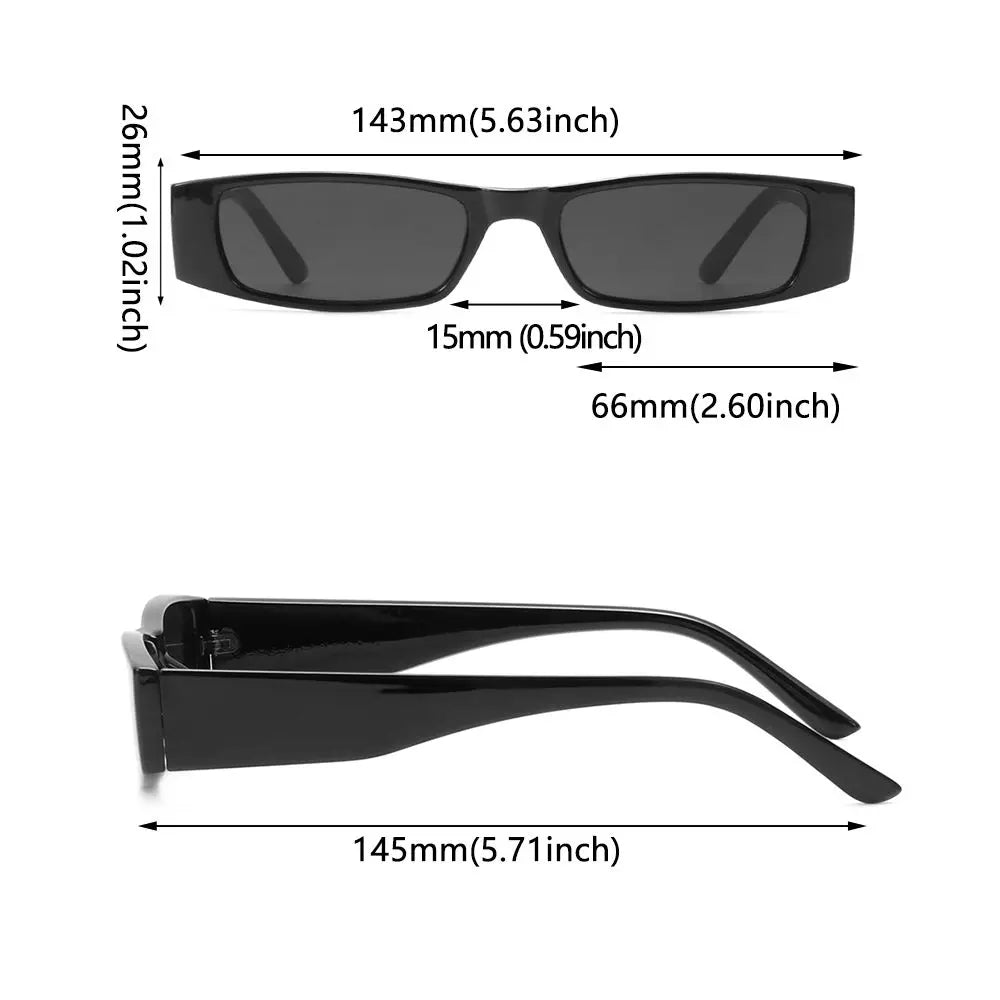 Retro Small Frame Sun Glasses Small Rectangle Sunglasses Vintage Square Narrow Sunglasses Trending Eyewear UV400