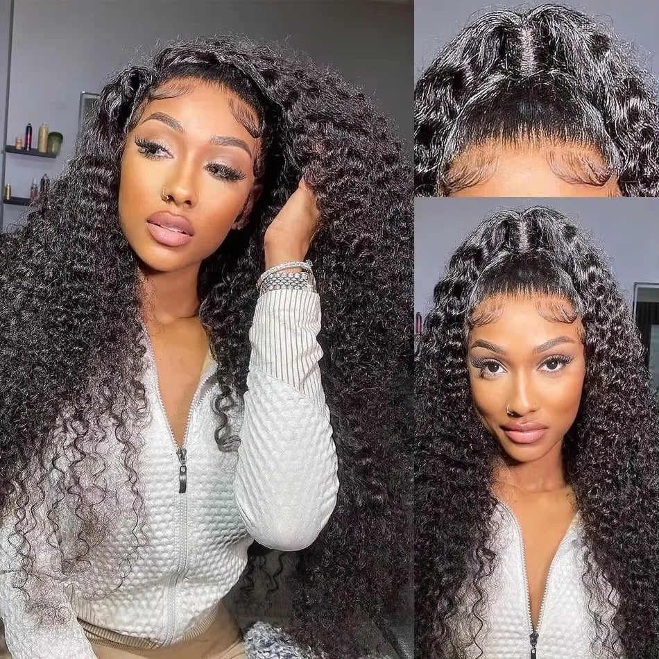 13X4 Lace Frontal Synthetic Wig For Black Women Ponytail Jerry Curly Prepluck Bleached Knot Baby Hair Cosplay Daily Party