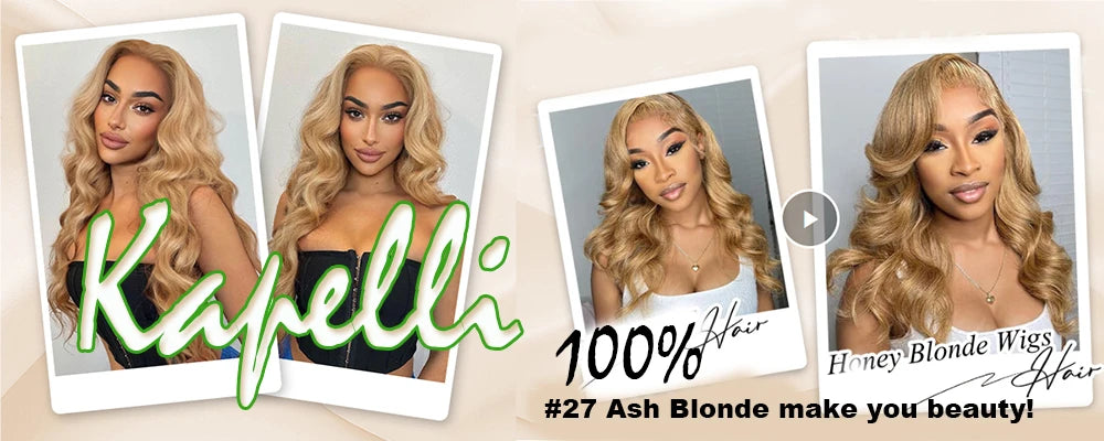 #27 Honey Blonde Human Hair Bundles with Closure Body Wave Bundles Hair With 4x4 Closure Brazilian Hair Weave Bundles Hair Remy