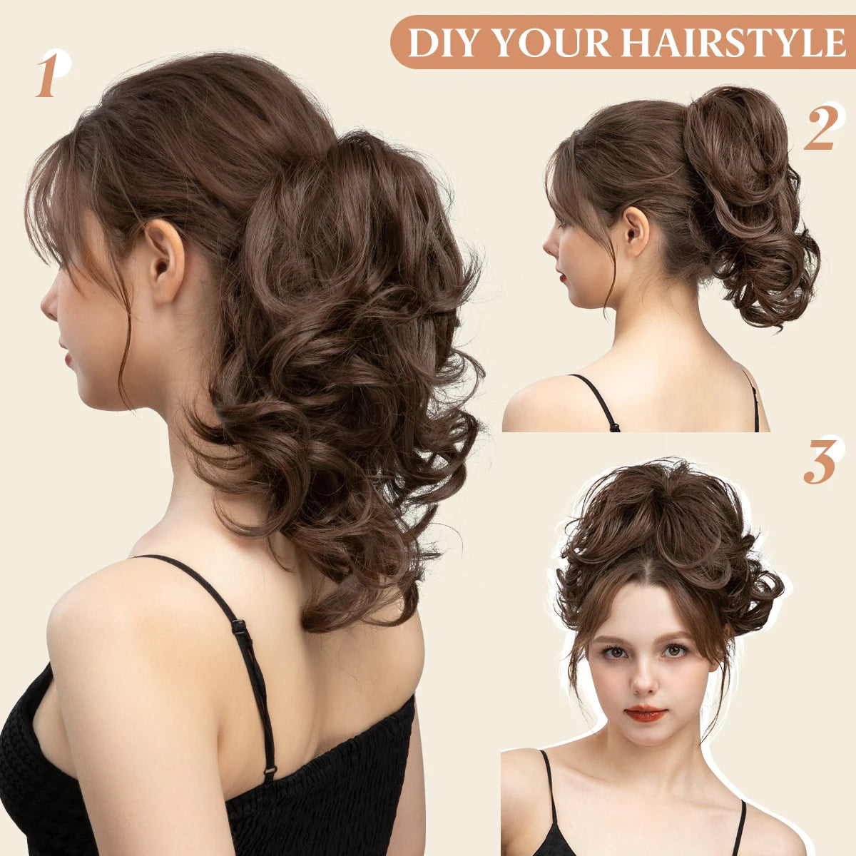 SARLA Premium Synthetic Diy Claw Clip In Ponytail Extensions Hairpiece Hair Bun Fake Blonde Natural Hair False Pigtail P026