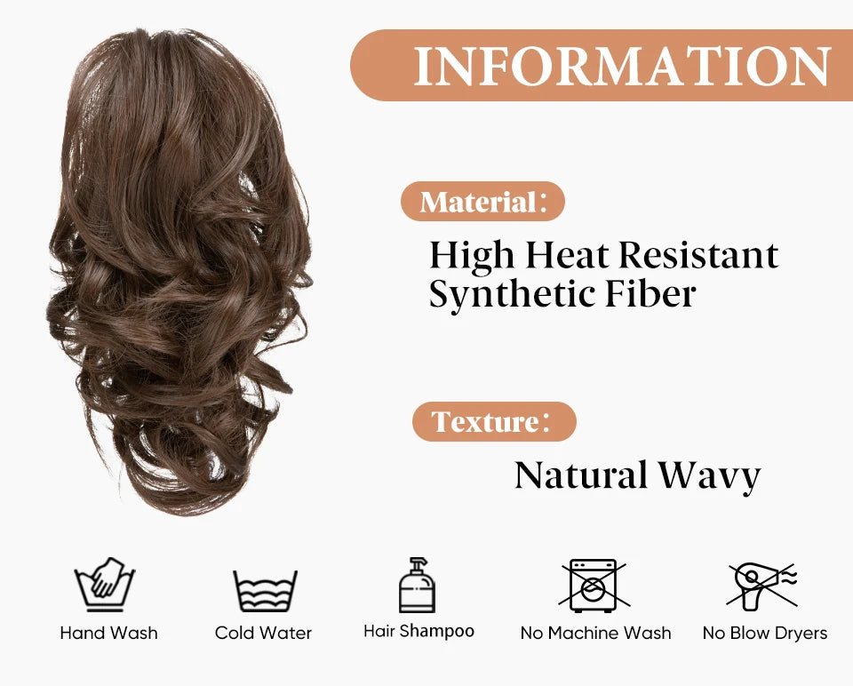 SARLA Premium Synthetic Diy Claw Clip In Ponytail Extensions Hairpiece Hair Bun Fake Blonde Natural Hair False Pigtail P026