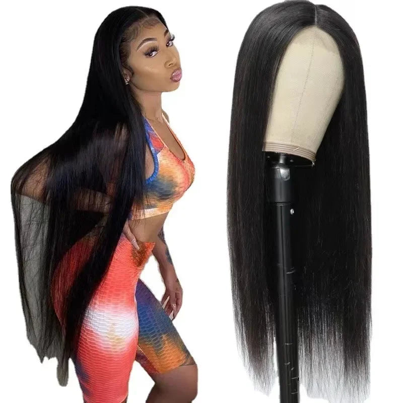 Amazon New Synthetic Wig Women's Straight Black Hair Wig European American Style Fake Hair Suitable For All Occasions