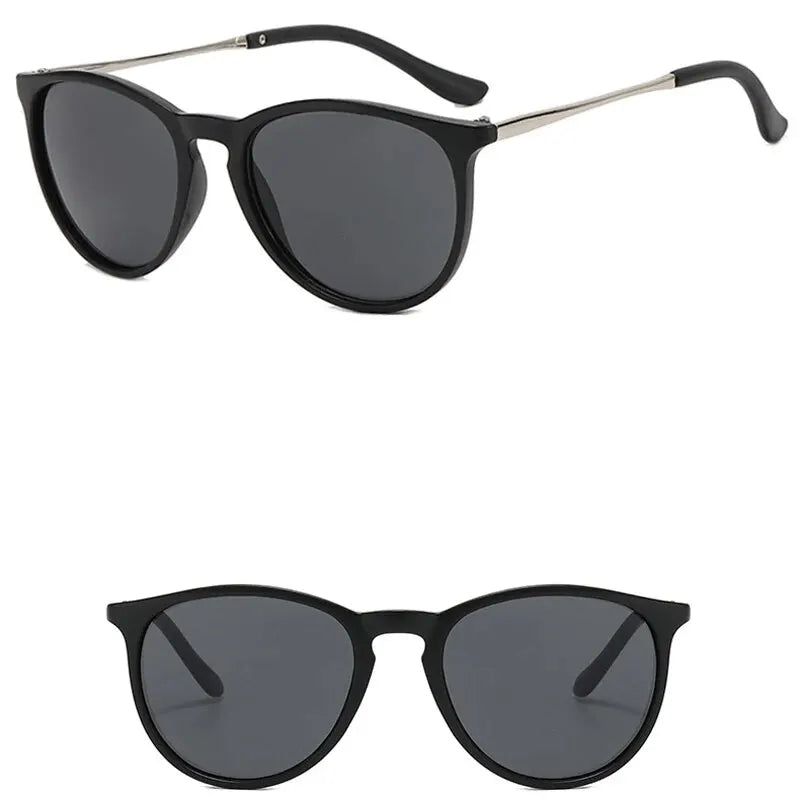 Trendy Sunglasses Fashion Women Sun Glasses Metal round Cat Eye Eyewears Men Leisure Shopping Luxury Eyeglasses for Party Travel