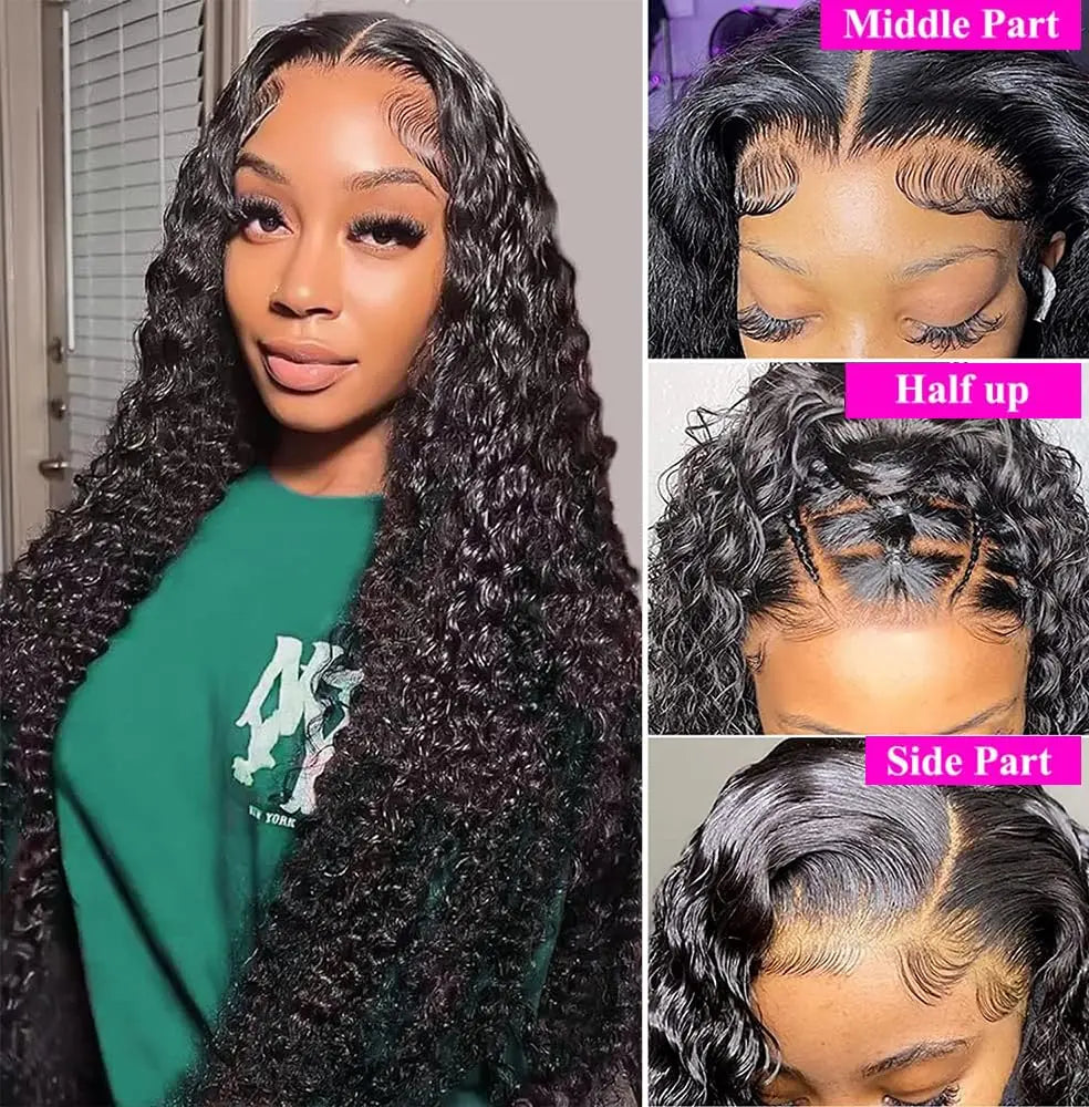Human Hair Bundles with Closure Deep Wave 3 Bundles with 4x4 Lace Closure 100% Unprocessed Brazilian Virgin Curly Closure Bundle