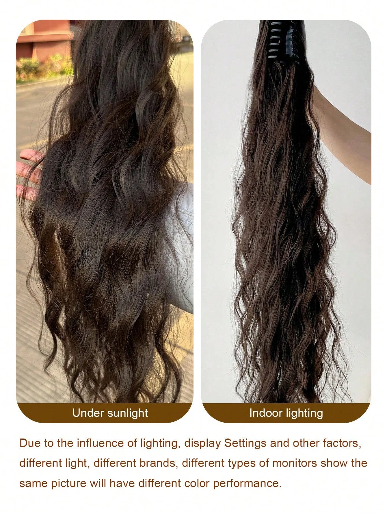 Synthetic  32”Claw Ponytail Extension Straight Hair Water Wave Clip In Hair Extensions Soft Natural Multi-Gift Preference