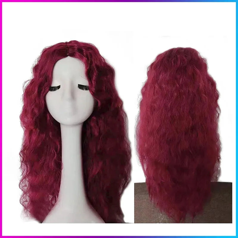 Synthetic Long  Wavy Wig for Women Middle Part Curly Natural Looking Heat Resistant Fiber for Daily