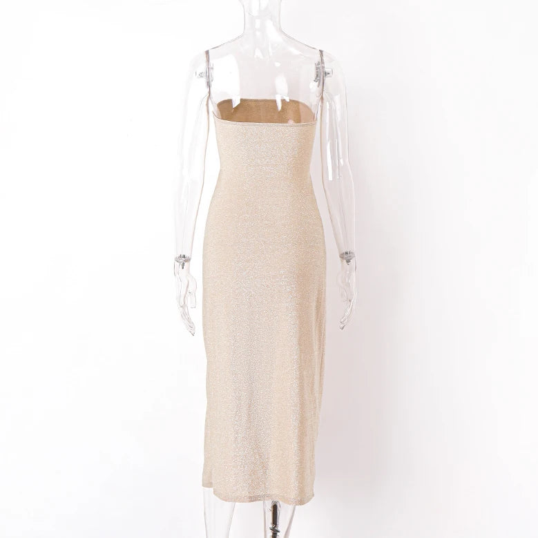 Candyhot Sexy Sleeveless Slit Dress Hollow Out Elegant Skinny Women Long Dresses Summer 2024  Fashion Ladies Party Club Vestidos