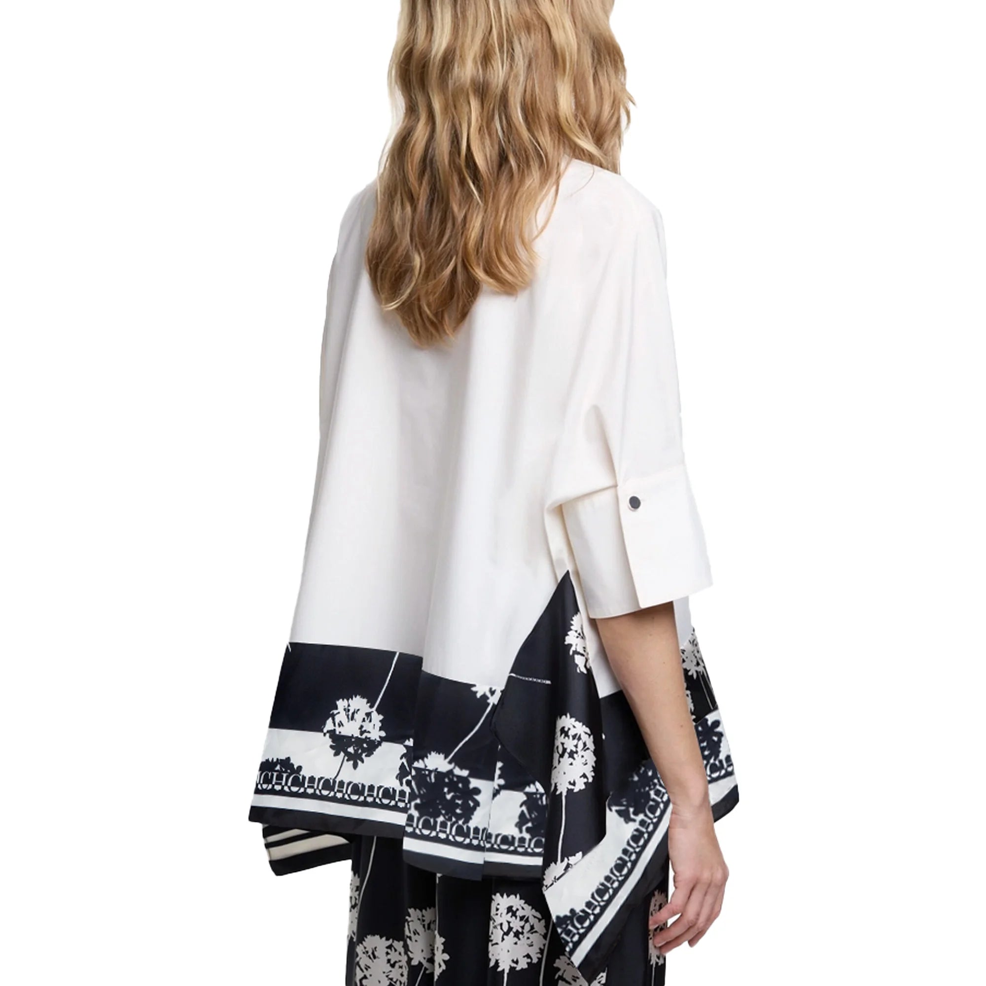 CHCH Pullover Women Blouse Lapel Three-Quarters Sleeve Tops Loose Soft Comfortable Pactwork Fashion Irregular Female Shirts