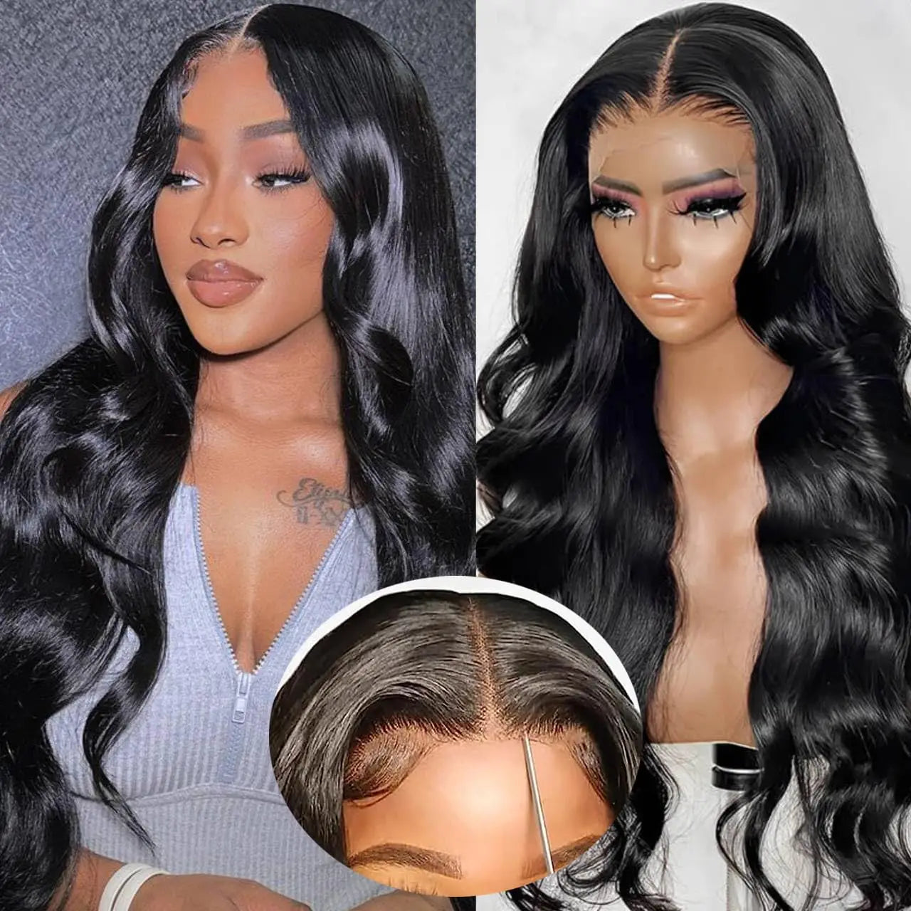Ready to Wear 4x6 5x5 Pre Cut HD Lace Closure Glueless Wigs Human Hair Pre Plucked 36 Inch Brazilian Body Wave Lace Frontal Wigs