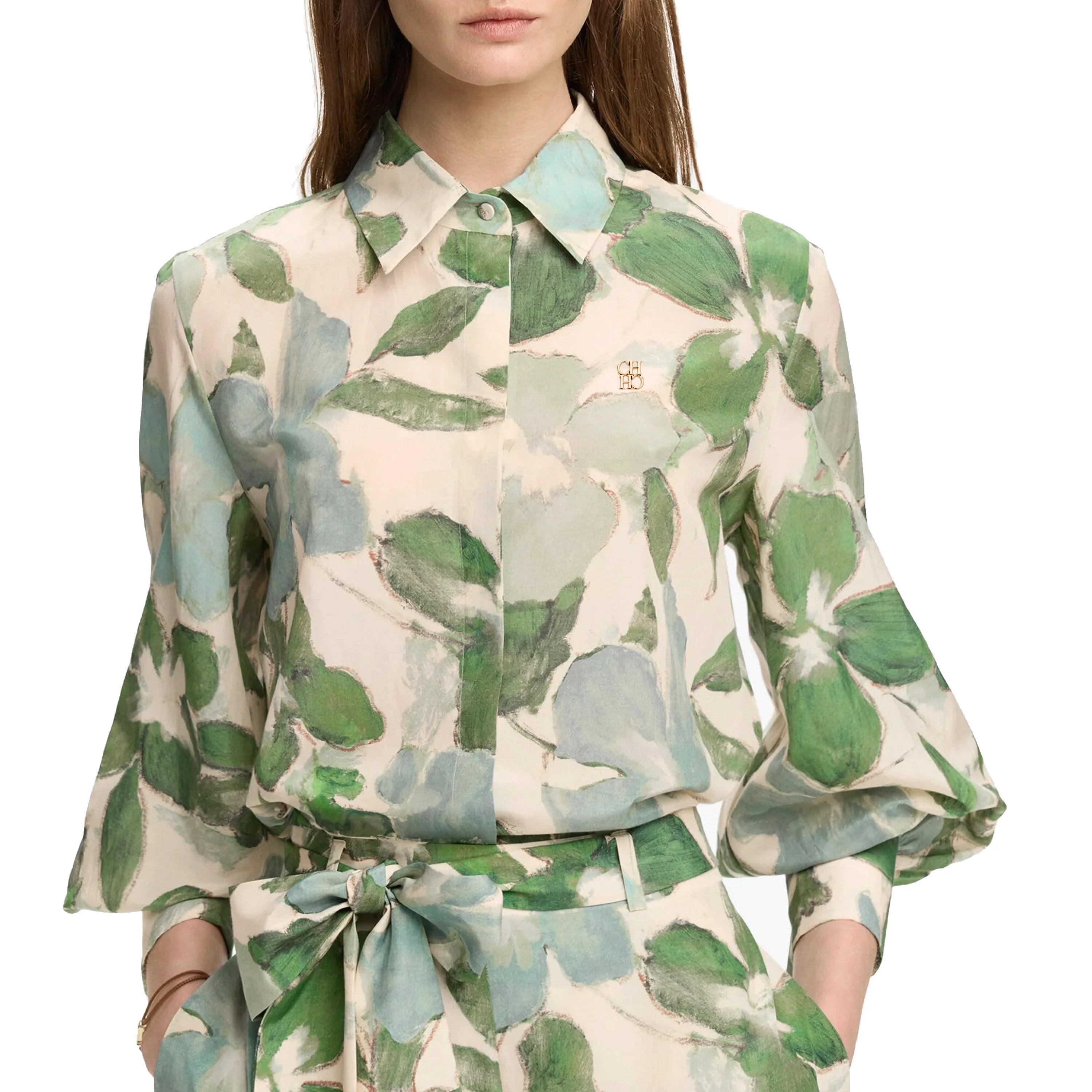 CHCH Women Printing Tops Blouses Fashion Print Casual Long Sleeve Office Lady OL Shirts Slim Blusas