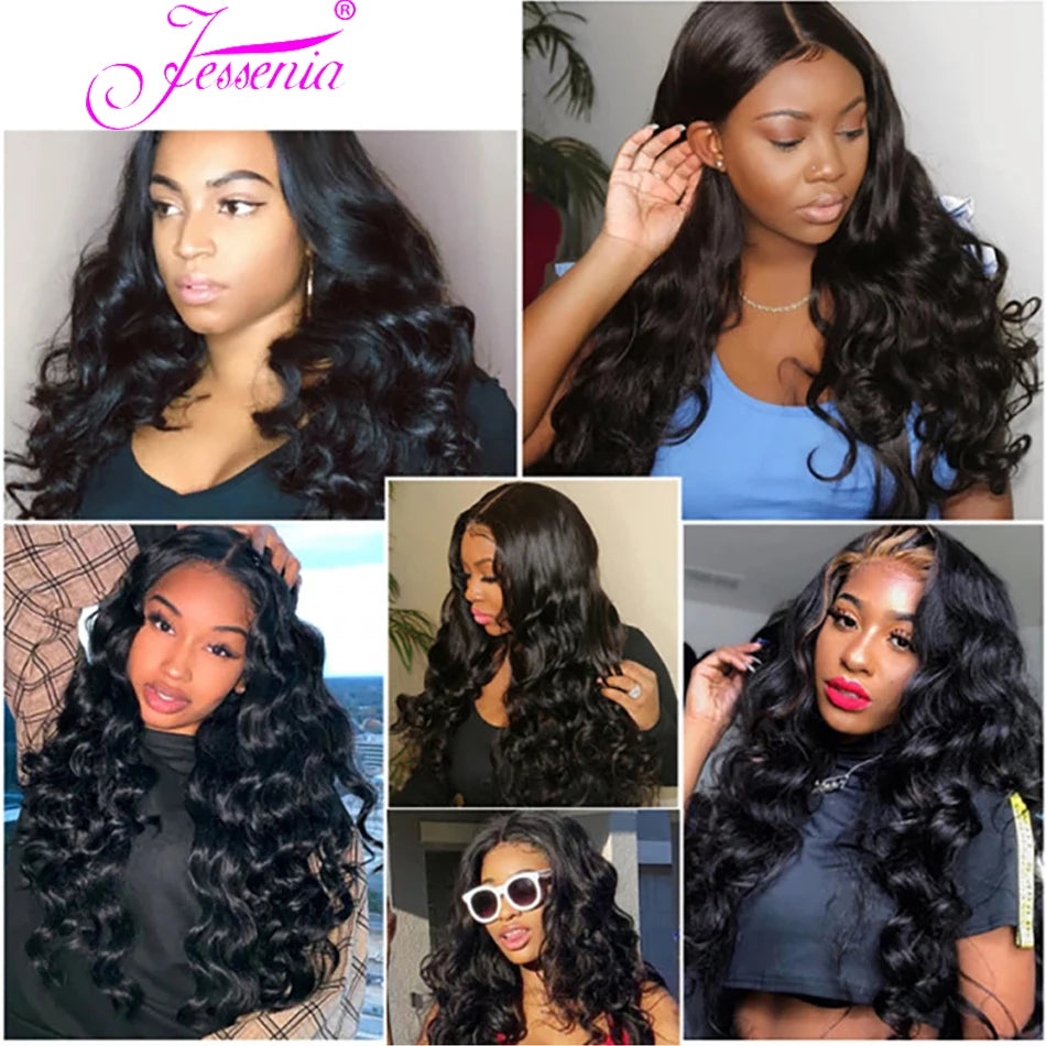 Mongolian Loose Deep Wave Bundles With Frontal Virgin 100% Human Hair 3/4Bundles And HD Lace Closure 4X4 Loose Raw Hair tissage