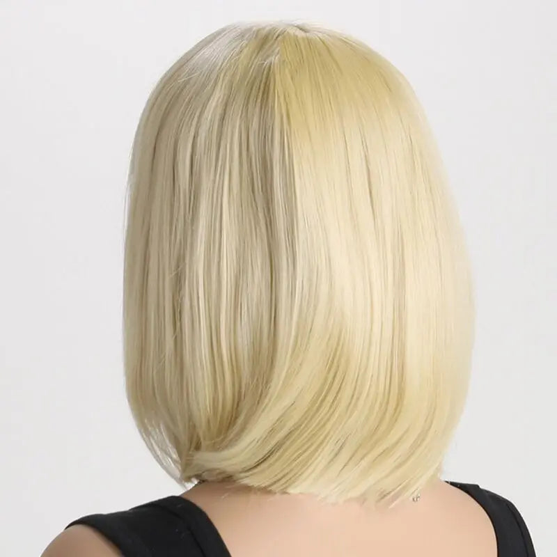 12 Inch golden  Bobo Wig  High-Quality Synthetic Hair for Women - High-Temperature Synthetic Fiber