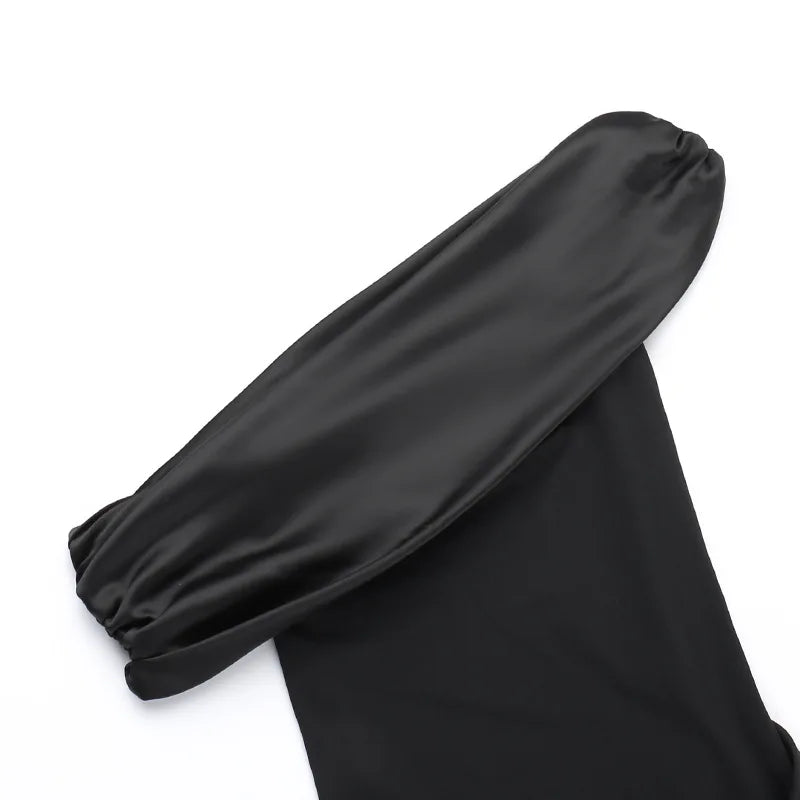 New Party Evening Dresses Elegant Black Slash Neck Maxi Dress For Women Fashion Short Sleeve Bodycon Banquet Vestidos Female