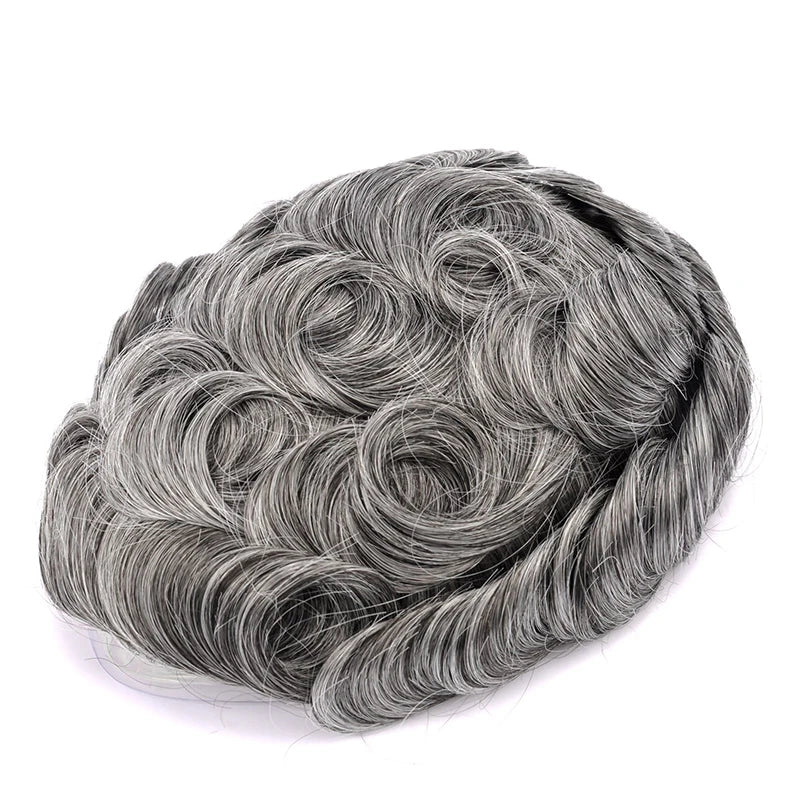 Topunique Full Swiss Lace 90% Light to Medium Light Men Toupee Capillary Prothesis Hair Piece For Men Hair Replacement System