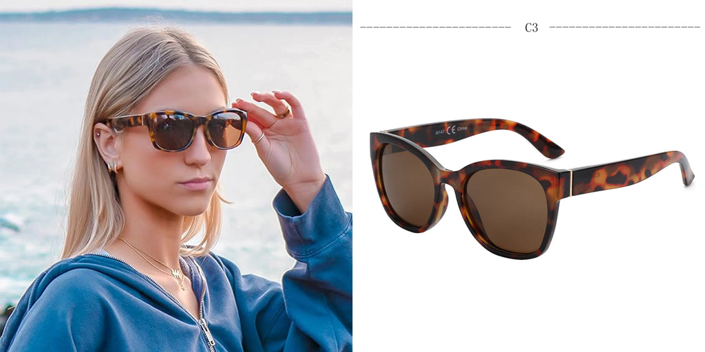ZENOTTIC Fashion Cateye Polarized Sunglasses for Women - Oversized Sun Glasses UV400 Protection Retro Shades Designer Style