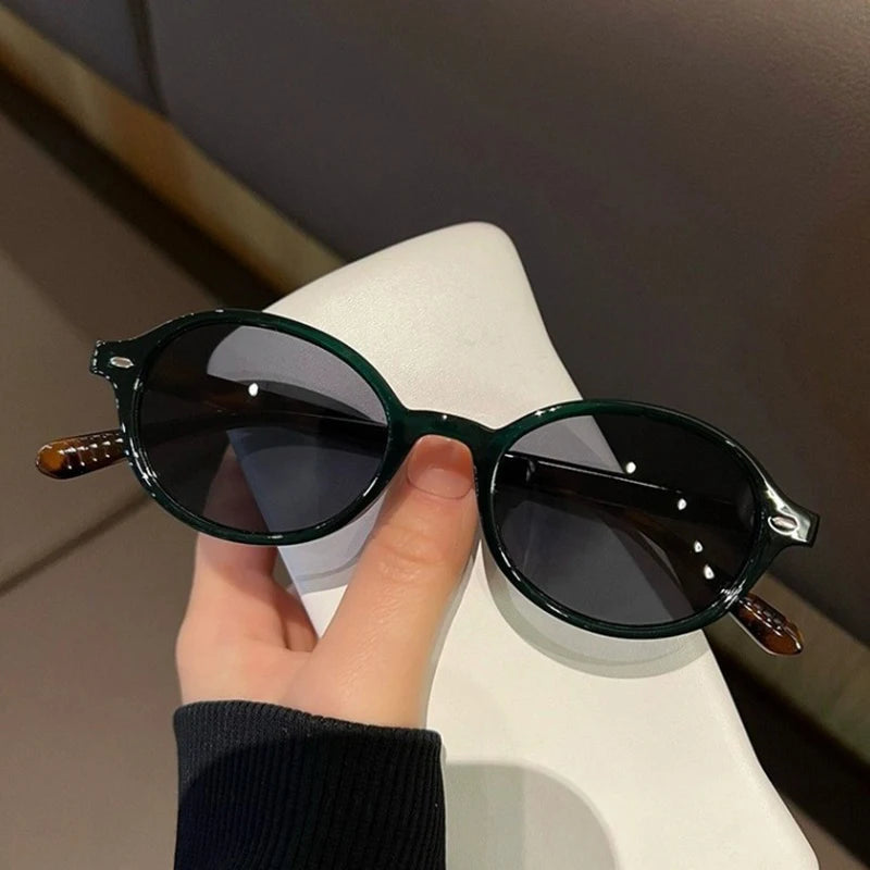 New Vintage Oval Sunglasses Women Men Luxury Brand Small Rectangle Sun Glasses Female Small Ellipse Eyewear Oculos De Sol