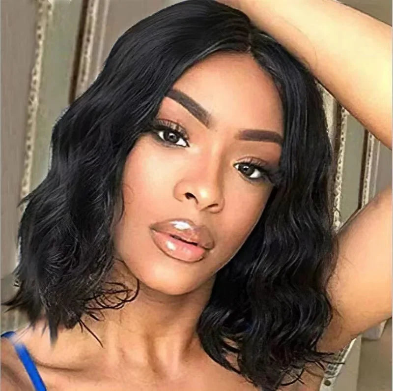 Fashionable Short Curly Synthetic Hair Wig for Women High Temperature Silk Processed Artificial Head Cover Popular African Style