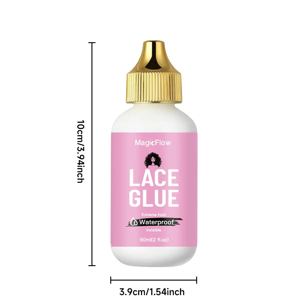 60ml/2fl.oz Waterproof Lace Wig Glue - Strong Hold, Invisible, Quick Dry & Easy Removal - No Odor Adhesive for All Wigs