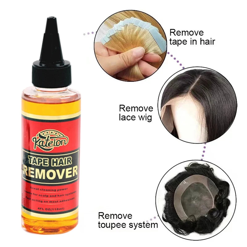118Ml Tape Hair Remover Solvent Large Bottle Wig Glue Remover For Scalp Hair Systems Gentle Remover For Salon Fit Most Adhesives