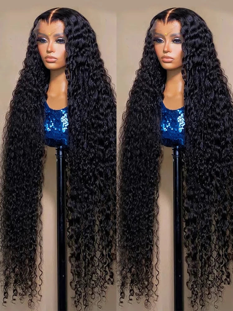 40 46 Inch 13x6 Hd Loose Deep Wave Lace Frontal Wig Brazilian 13x4 360 Full Water Curly Human Hair Wigs For Women 300% Density